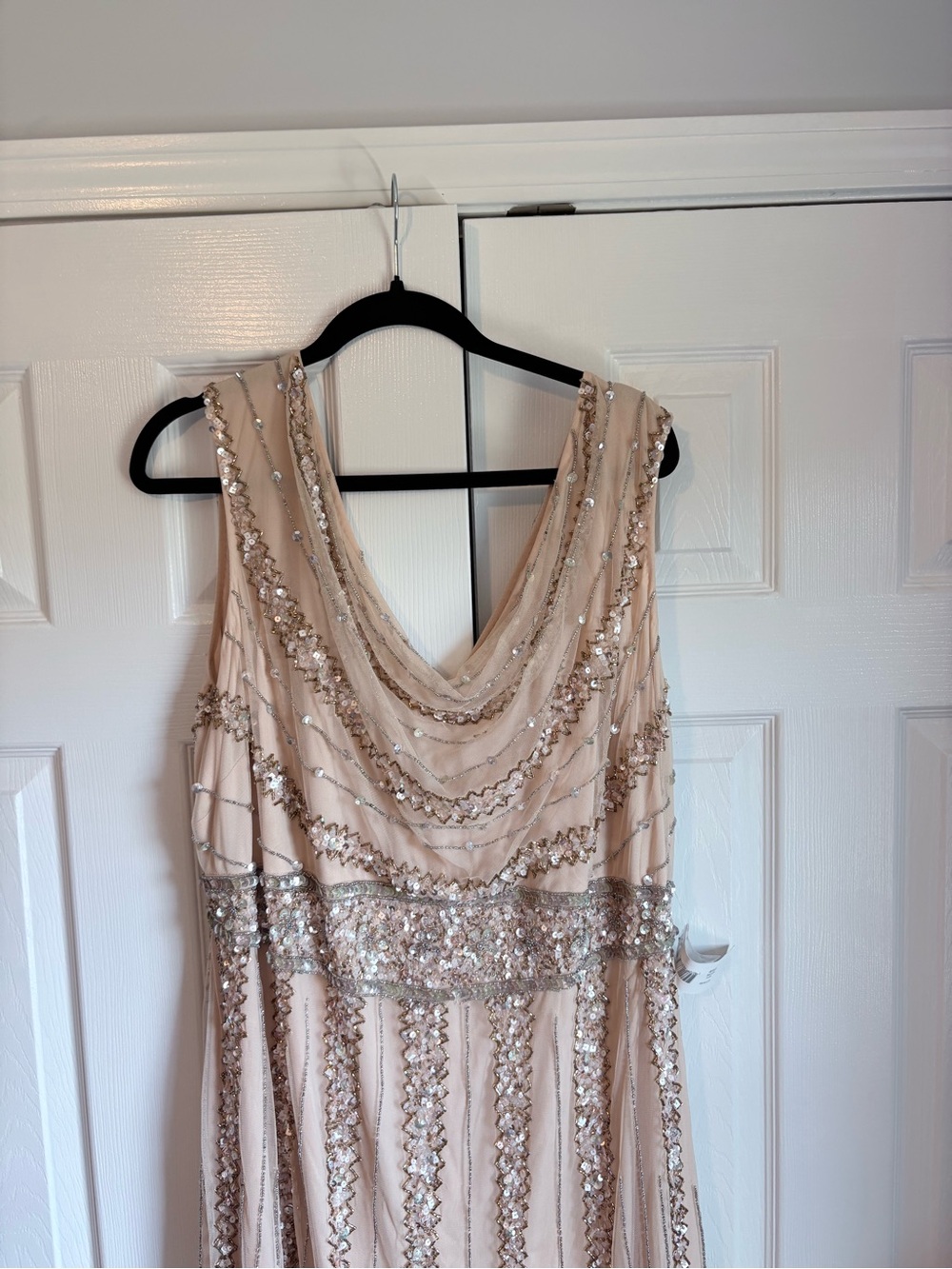 Elegant Sequin Embellished Evening Dress in Blush - NWT - 20W - $259 Retail
